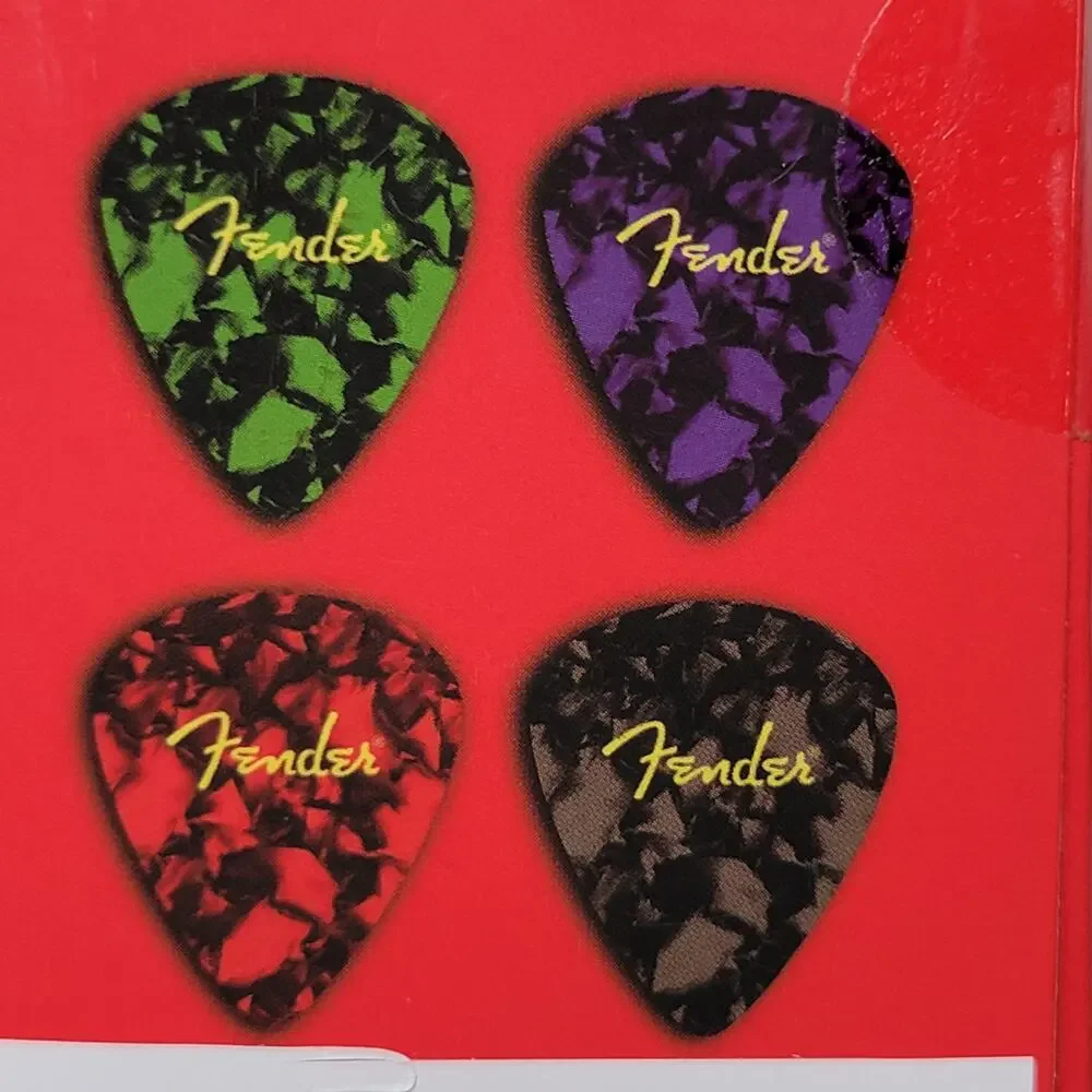 Set of 4 FENDER Multi-Color Collectible Leather Coasters NEW